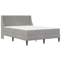 Produktbild för Sängram med madrass med madrass Ljusgrå 140 x 200 cm Sammet