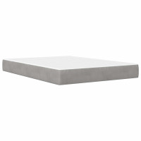 Produktbild för Sängram med madrass med madrass Ljusgrå 140 x 200 cm Sammet