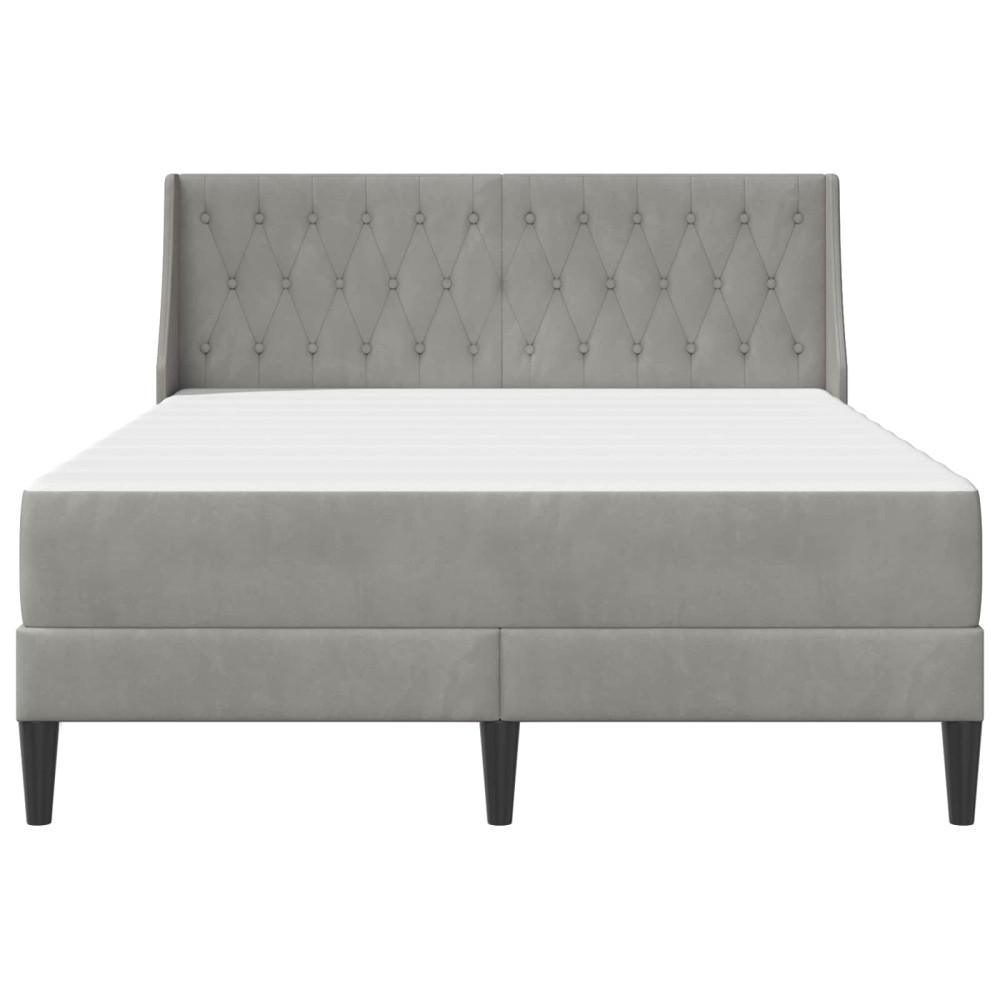 Produktbild för Sängram med madrass med madrass Ljusgrå 140 x 200 cm Sammet