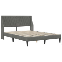 Produktbild för Sängram med madrass med madrass Mörkgrå 140 x 200 cm Sammet