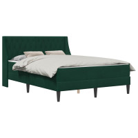 Produktbild för Sängram med madrass med madrass Mörkgrön 140 x 200 cm Sammet