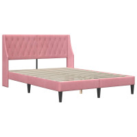 Produktbild för Sängram med madrass med madrass Rosa 140 x 200 cm Sammet