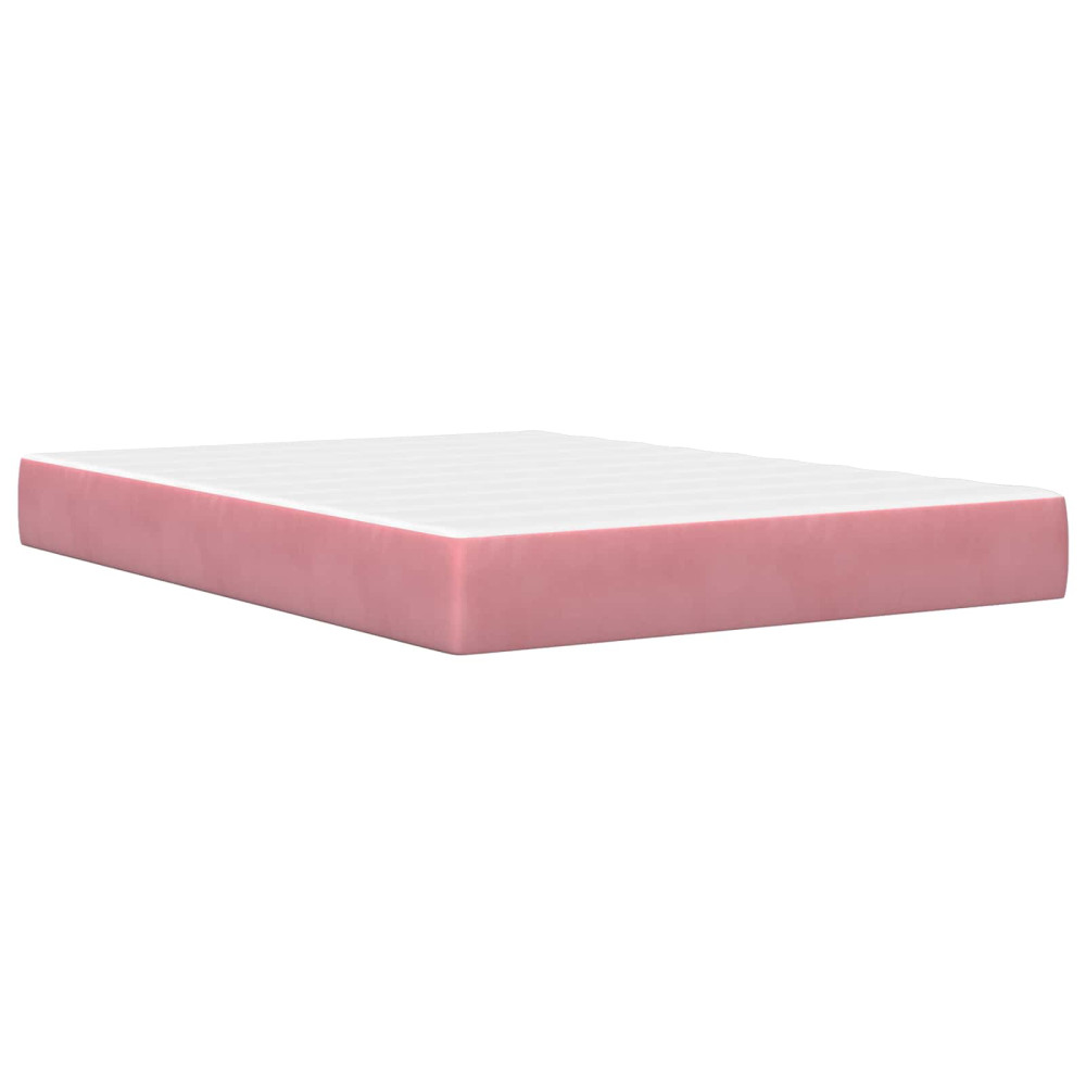 Produktbild för Sängram med madrass med madrass Rosa 140 x 200 cm Sammet