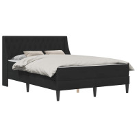 Produktbild för Sängram med madrass med madrass Svart 140 x 200 cm Sammet