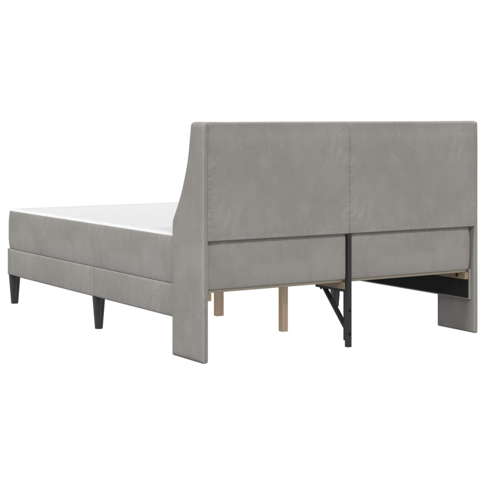 Produktbild för Sängram med madrass med madrass Ljusgrå 160 x 200 cm Sammet