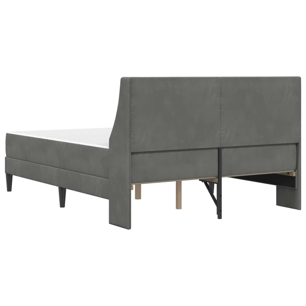 Produktbild för Sängram med madrass med madrass Mörkgrå 160 x 200 cm Sammet