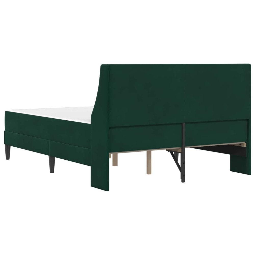 Produktbild för Sängram med madrass med madrass Mörkgrön 160 x 200 cm Sammet