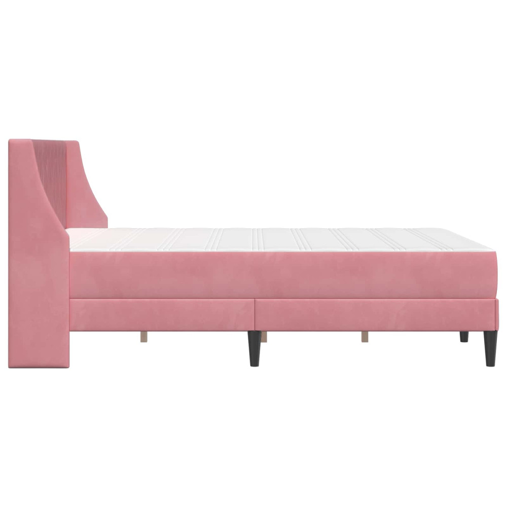 Produktbild för Sängram med madrass med madrass Rosa 160 x 200 cm Sammet