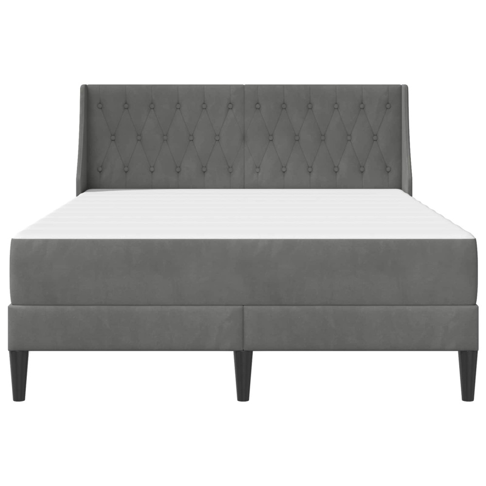 Produktbild för Sängram med madrass med madrass Mörkgrå 180 x 200 cm Sammet