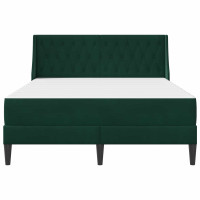 Produktbild för Sängram med madrass med madrass Mörkgrön 180 x 200 cm Sammet