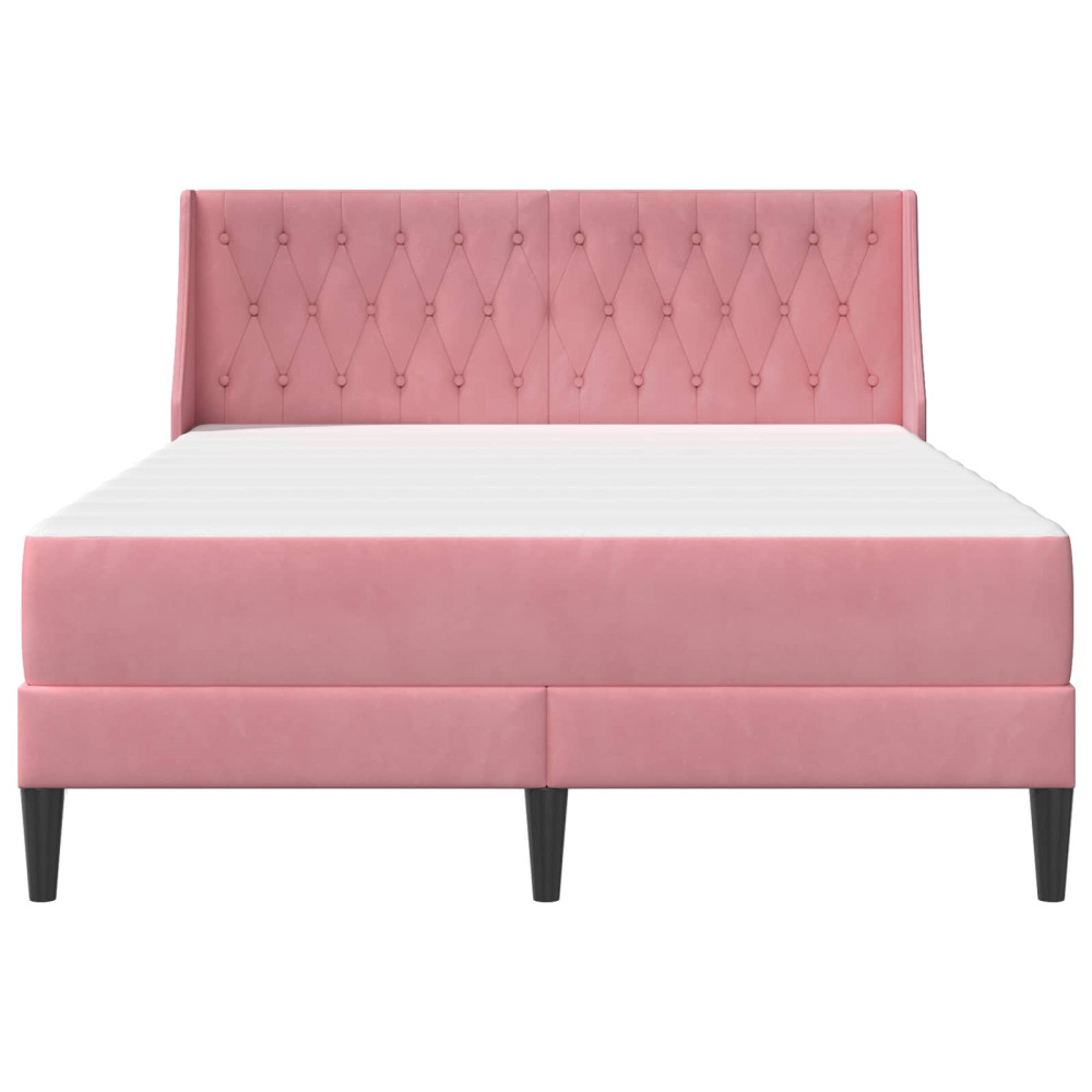 Produktbild för Sängram med madrass med madrass Rosa 180 x 200 cm Sammet