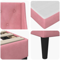Produktbild för Sängram med madrass med madrass Rosa 180 x 200 cm Sammet
