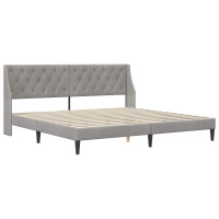 Produktbild för Sängram med madrass med madrass Ljusgrå 200 x 200 cm Sammet