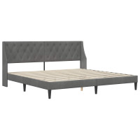 Produktbild för Sängram med madrass med madrass Mörkgrå 200 x 200 cm Sammet