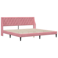 Produktbild för Sängram med madrass med madrass Rosa 200 x 200 cm Sammet