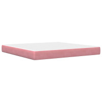 Produktbild för Sängram med madrass med madrass Rosa 200 x 200 cm Sammet
