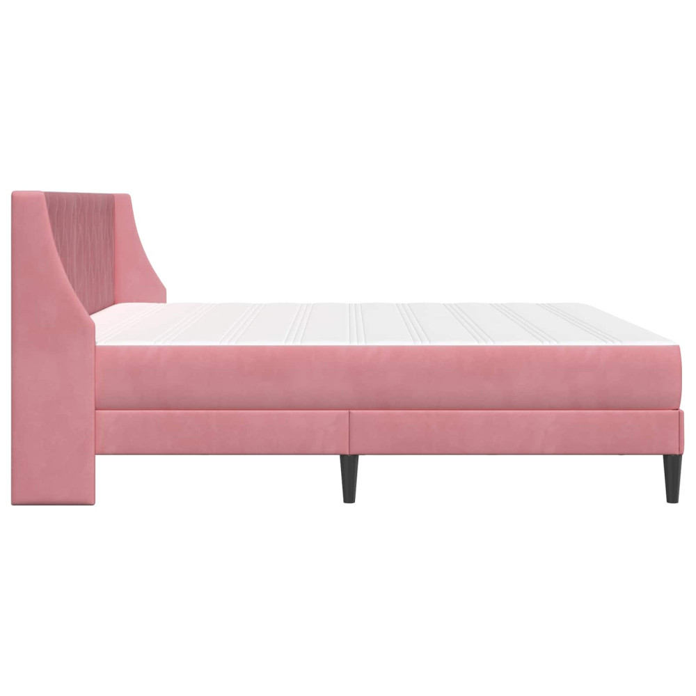 Produktbild för Sängram med madrass med madrass Rosa 200 x 200 cm Sammet