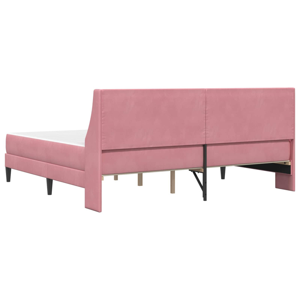 Produktbild för Sängram med madrass med madrass Rosa 200 x 200 cm Sammet