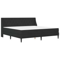 Produktbild för Sängram med madrass med madrass Svart 200 x 200 cm Sammet