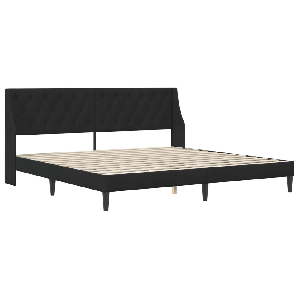 Produktbild för Sängram med madrass med madrass Svart 200 x 200 cm Sammet