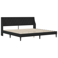 Produktbild för Sängram med madrass med madrass Svart 200 x 200 cm Sammet