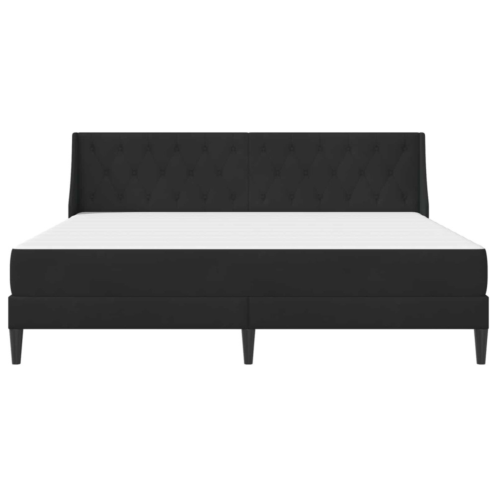 Produktbild för Sängram med madrass med madrass Svart 200 x 200 cm Sammet