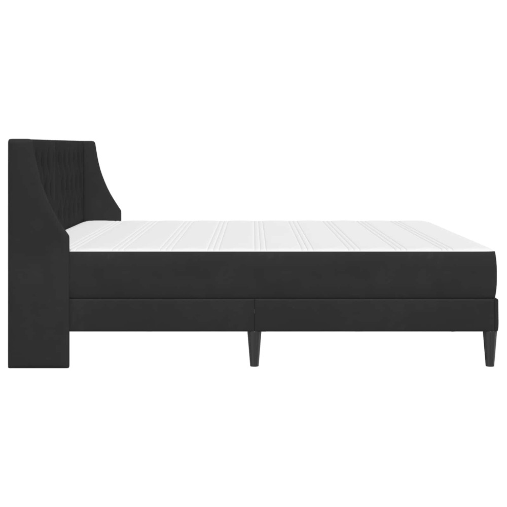 Produktbild för Sängram med madrass med madrass Svart 200 x 200 cm Sammet