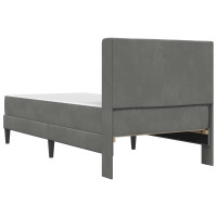Produktbild för Sängram med madrass med huvudgavel Mörkgrå 80 x 200 cm Sammet