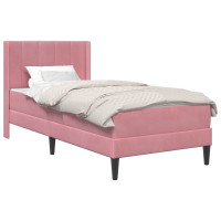 Produktbild för Sängram med madrass med huvudgavel Rosa 80 x 200 cm Sammet