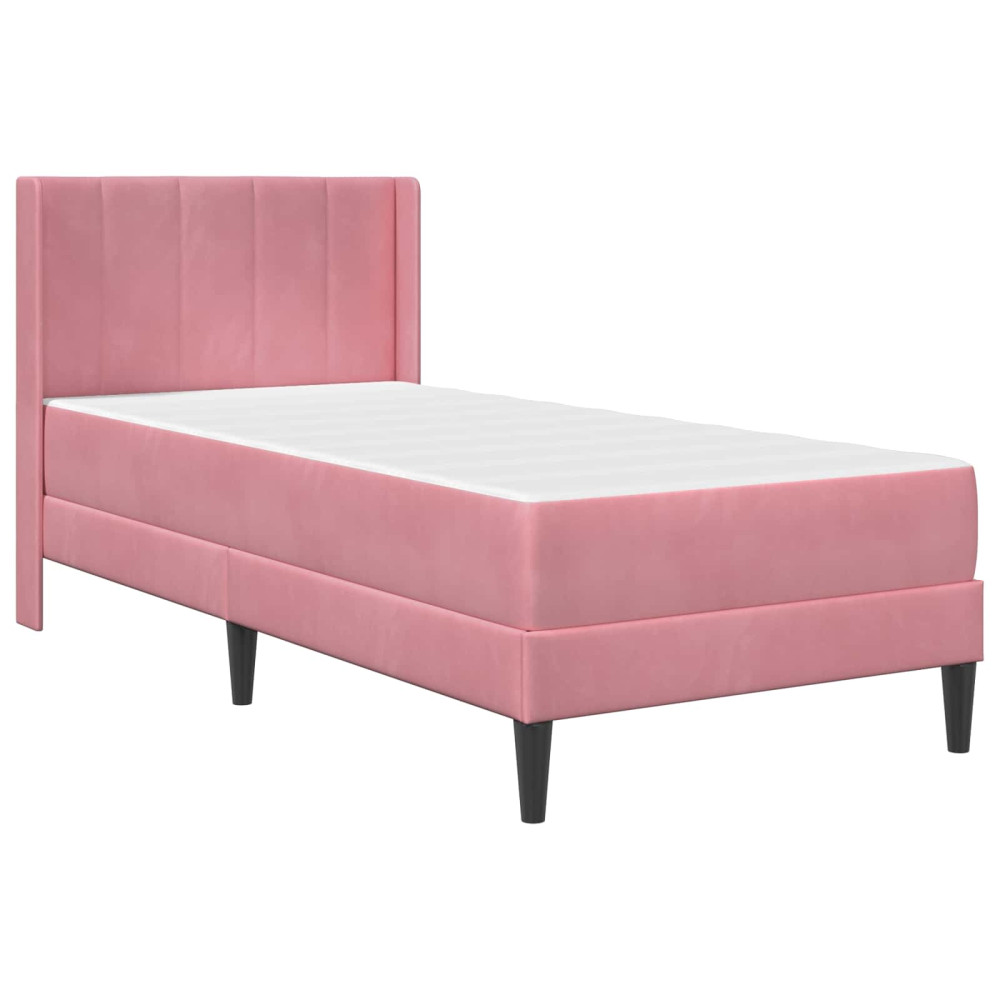 Produktbild för Sängram med madrass med huvudgavel Rosa 80 x 200 cm Sammet