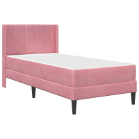 Produktbild för Sängram med madrass med huvudgavel Rosa 80 x 200 cm Sammet