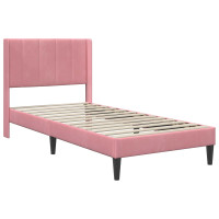 Produktbild för Sängram med madrass med huvudgavel Rosa 80 x 200 cm Sammet