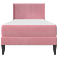 Produktbild för Sängram med madrass med huvudgavel Rosa 80 x 200 cm Sammet