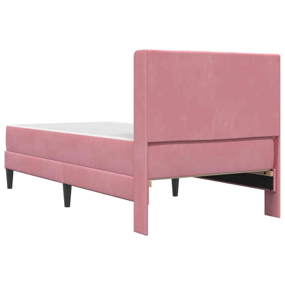 Produktbild för Sängram med madrass med huvudgavel Rosa 80 x 200 cm Sammet