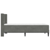 Produktbild för Sängram med madrass med huvudgavel Mörkgrå 90 x 190 cm Sammet