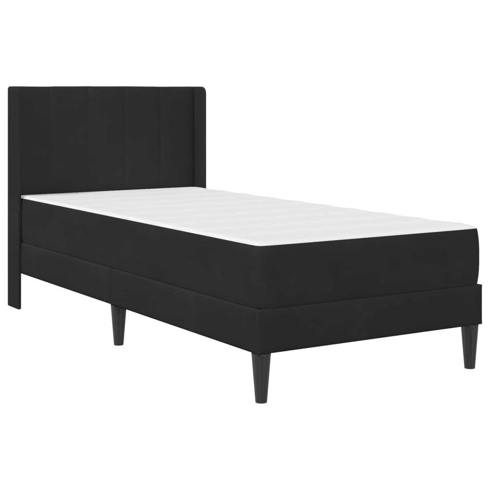 Produktbild för Sängram med madrass med huvudgavel Svart 90 x 190 cm Sammet