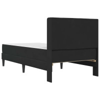 Produktbild för Sängram med madrass med huvudgavel Svart 90 x 200 cm Sammet