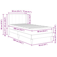 Produktbild för Sängram med madrass med huvudgavel Blå 90 x 200 cm Sammet