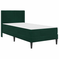Produktbild för Sängram med madrass med huvudgavel Mörkgrön 100 x 200 cm Sammet