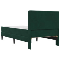 Produktbild för Sängram med madrass med huvudgavel Mörkgrön 100 x 200 cm Sammet