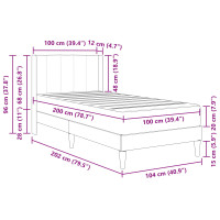 Produktbild för Sängram med madrass med huvudgavel Svart 100 x 200 cm Sammet