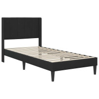 Produktbild för Sängram med madrass med huvudgavel Svart 100 x 200 cm Sammet