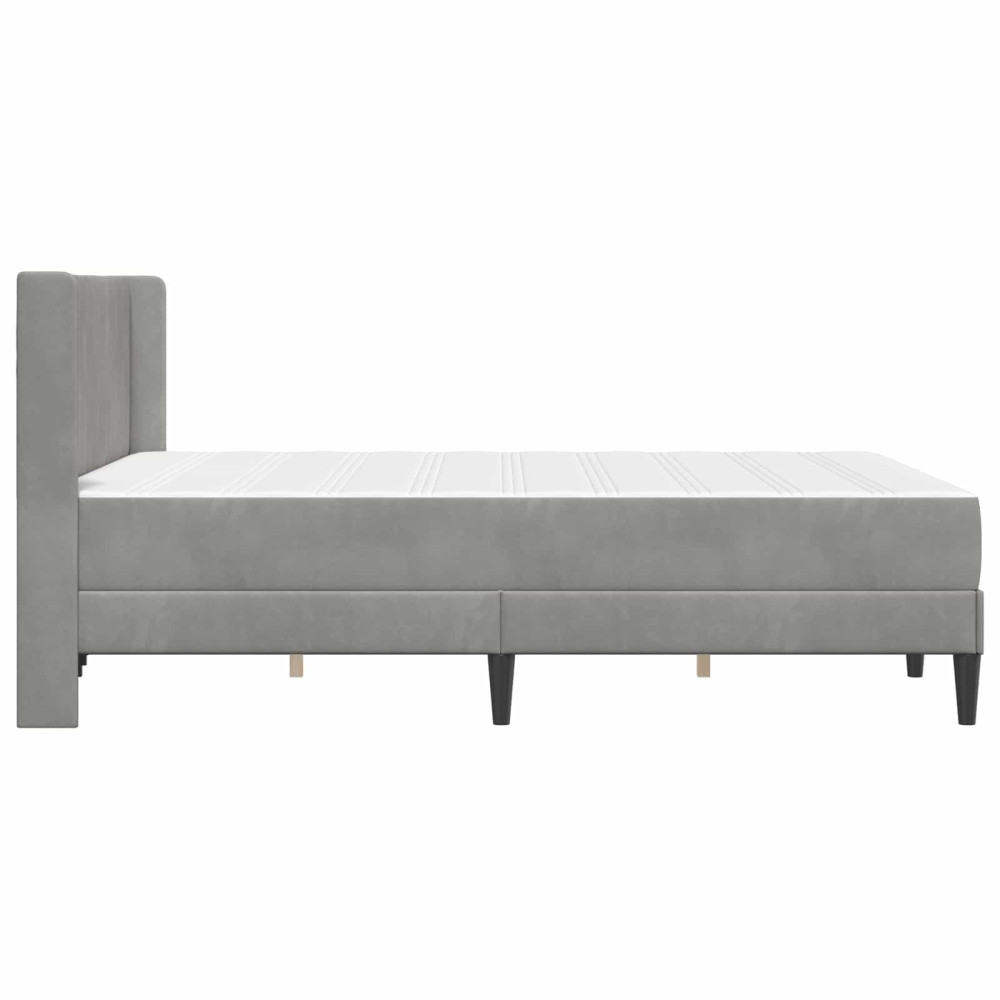 Produktbild för Sängram med madrass med huvudgavel Ljusgrå 120 x 200 cm Sammet