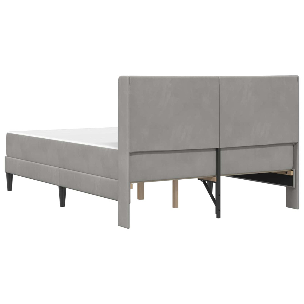 Produktbild för Sängram med madrass med huvudgavel Ljusgrå 120 x 200 cm Sammet
