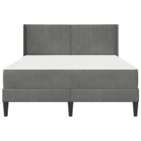 Produktbild för Sängram med madrass med huvudgavel Mörkgrå 140 x 190 cm Sammet