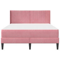Produktbild för Sängram med madrass med huvudgavel Rosa 140 x 190 cm Sammet