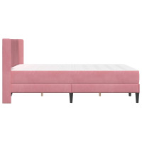 Produktbild för Sängram med madrass med huvudgavel Rosa 140 x 190 cm Sammet