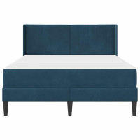 Produktbild för Sängram med madrass med huvudgavel Blå 140 x 190 cm Sammet