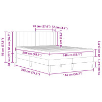 Produktbild för Sängram med madrass med huvudgavel Mörkgrå 140 x 200 cm Sammet