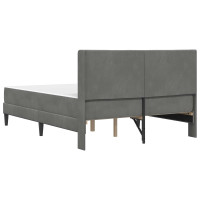 Produktbild för Sängram med madrass med huvudgavel Mörkgrå 140 x 200 cm Sammet